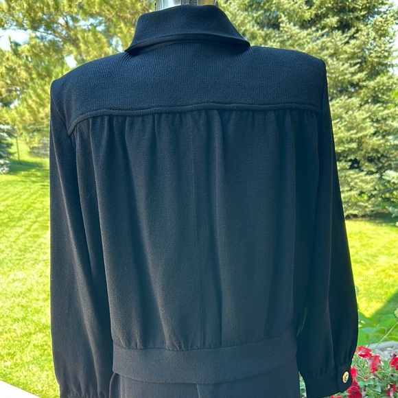 Black St John Basics Button-Up Jacket with Gold Buttons - Picture 5 of 6